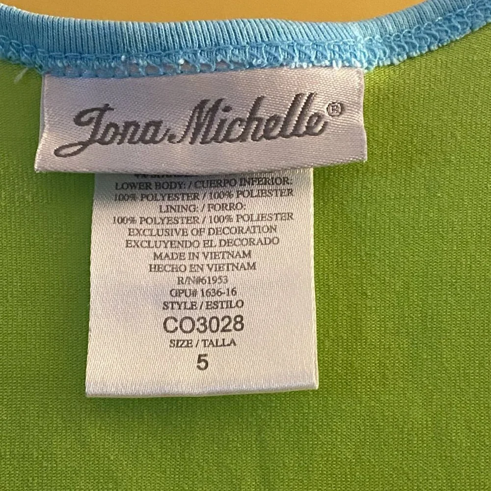JONA MICHELLE  GIRLS PASTEL TULLE MULTICOLOR EASTER PULLOVER DRESS SIZE 5
